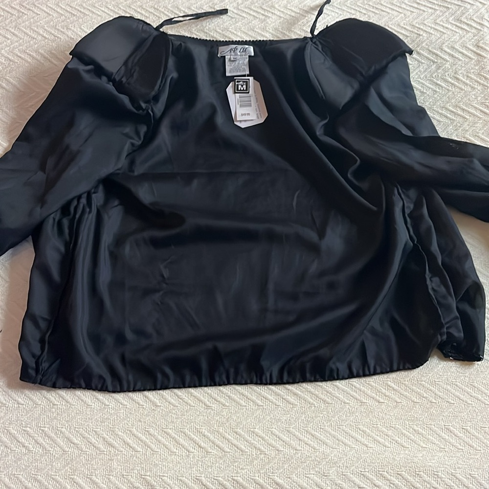 Vintage Beaded Jacket Sequins Black Red  Valentine Medium NWT - Picture 9 of 11